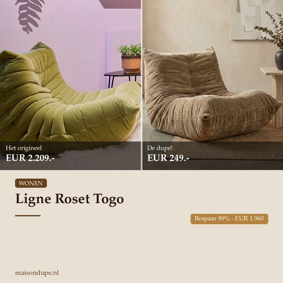 De perfecte Ligne Roset Togo bank dupe: Deze vondst is niet te onderscheiden