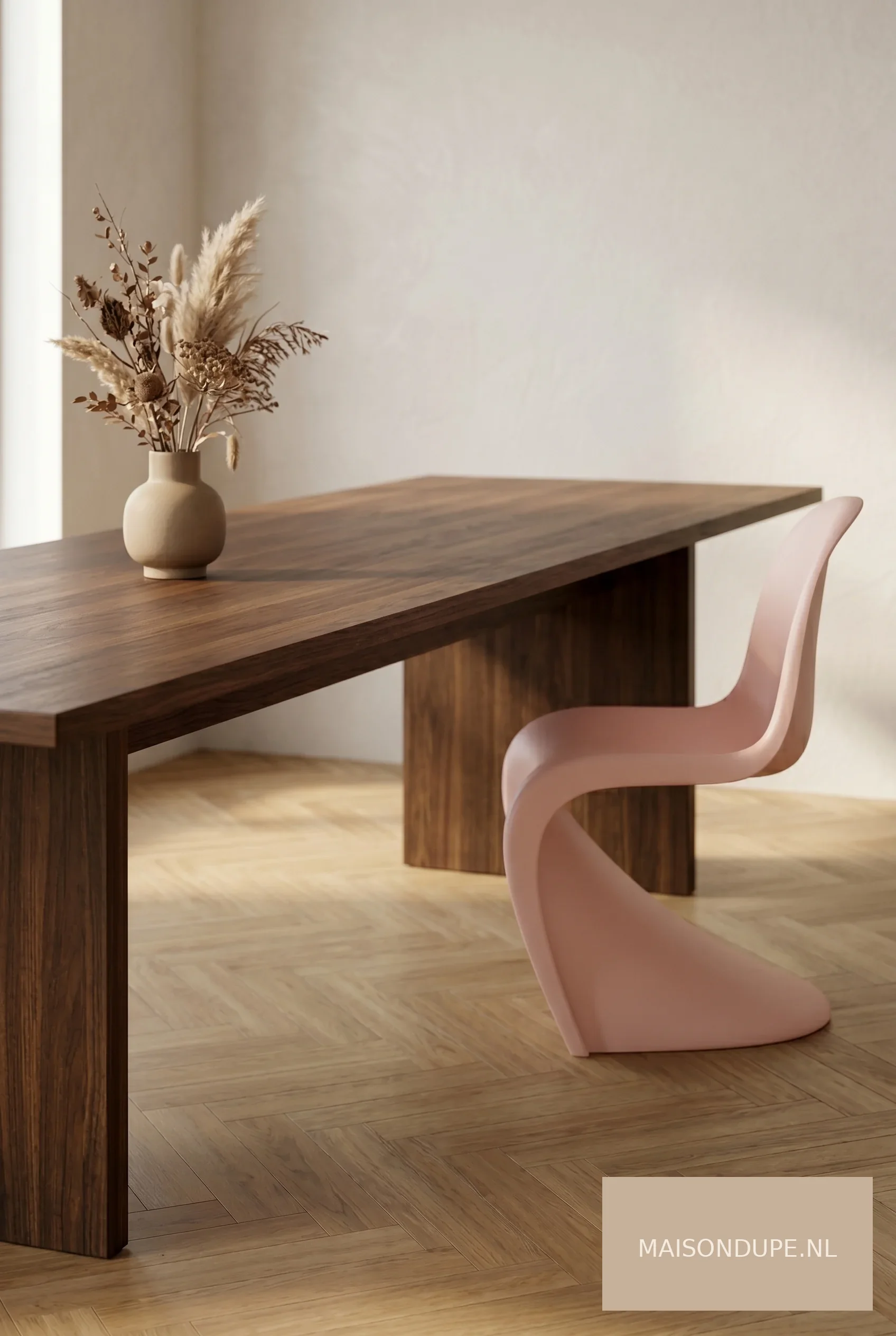 Vergelijking tussen originele Panton Chair en budgetvriendelijke dupe.